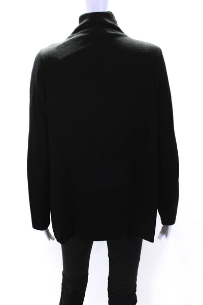 Les Copains Womens Tie Front Bow Turtleneck Sweater Black Wool Size IT 44