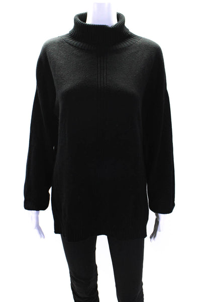 D. Exterior Womens Oversize Turtleneck Pullover Sweater Black Wool Size Medium