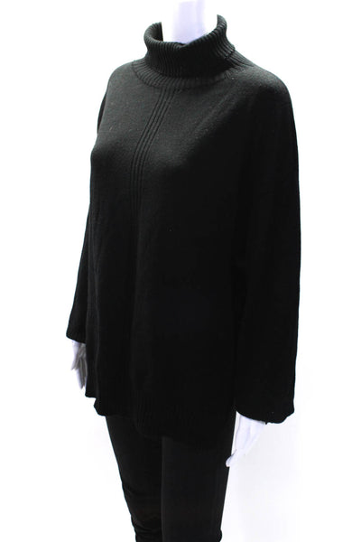 D. Exterior Womens Oversize Turtleneck Pullover Sweater Black Wool Size Medium