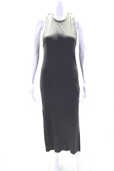 Rag & Bone Womens Ribbed Sleeveless Maxi Dress Gray Organic Cotton Size Medium