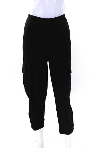 Rag & Bone Womens High Rise Slim Leg Cuffed Cargo Pants Caviar Black Size 4