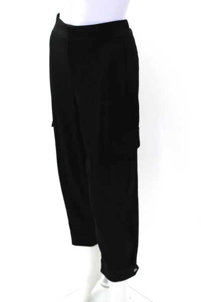 Rag & Bone Womens High Rise Slim Leg Cuffed Cargo Pants Caviar Black Size 4