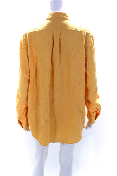 Wilfred Free Womens Crew Neck Button Down Shirt Shorts Set Yellow Size Small