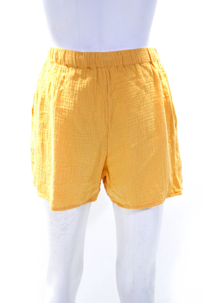 Wilfred Free Womens Crew Neck Button Down Shirt Shorts Set Yellow Size Small