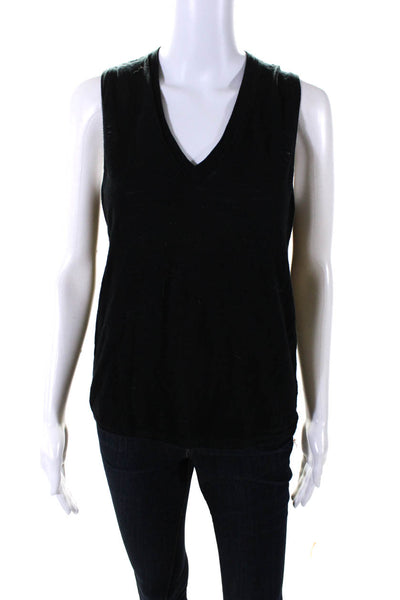 Rocky Barnes Womens Cotton V-Neck Sleeveless Pullover Tank Top Black Size XS