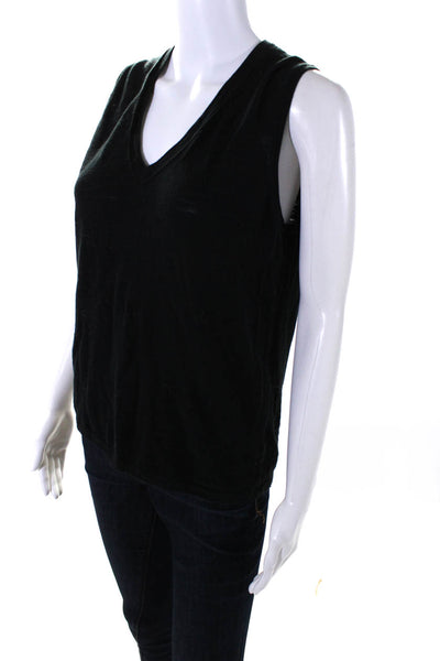 Rocky Barnes Womens Cotton V-Neck Sleeveless Pullover Tank Top Black Size XS