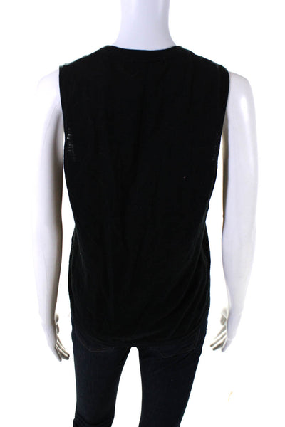 Rocky Barnes Womens Cotton V-Neck Sleeveless Pullover Tank Top Black Size XS