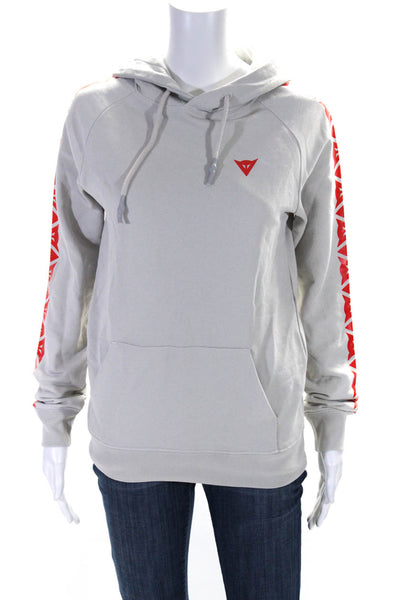 Dainese Womens Cotton Graphic Print Pullover Hooded Gray Size XS