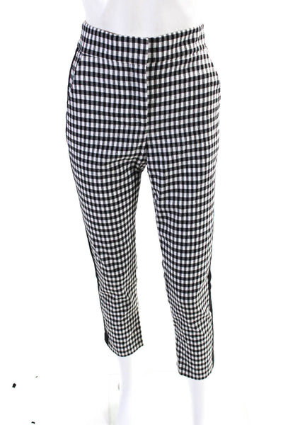 Veronica Beard Women's Hook Closure Flat Front Straight Leg Pant Check Size 2