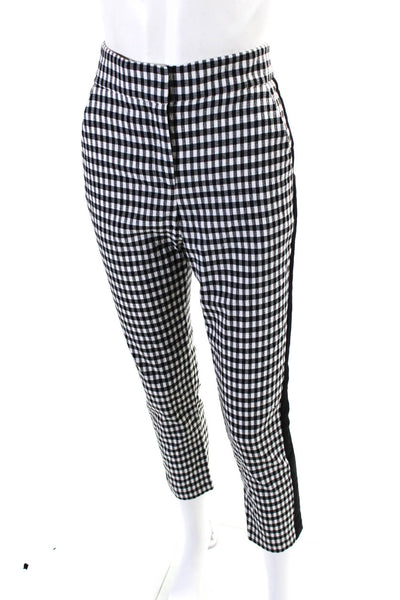 Veronica Beard Women's Hook Closure Flat Front Straight Leg Pant Check Size 2