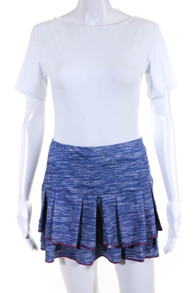 Lucky In Love Women's Pull-On Pleated Flare Mini Tennis Skort Blue Size S