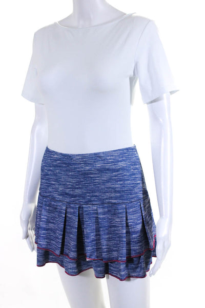 Lucky In Love Women's Pull-On Pleated Flare Mini Tennis Skort Blue Size S