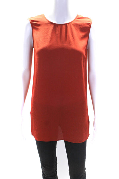 Victoria Beckham Womens Sleeveless Crepe Tank Blouse Burnt Orange Size 4