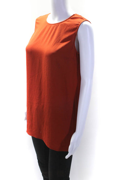 Victoria Beckham Womens Sleeveless Crepe Tank Blouse Burnt Orange Size 4