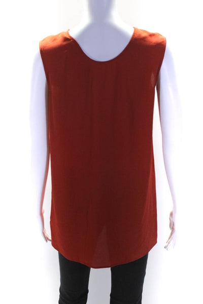 Victoria Beckham Womens Sleeveless Crepe Tank Blouse Burnt Orange Size 4