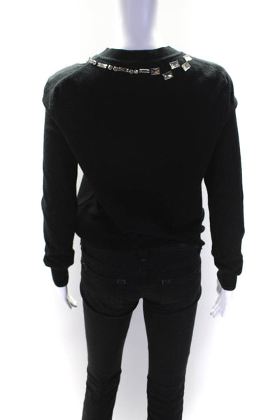 Marc Jacobs Womens Wool Rhinestone Embellished Button Down Sweater Black Size S