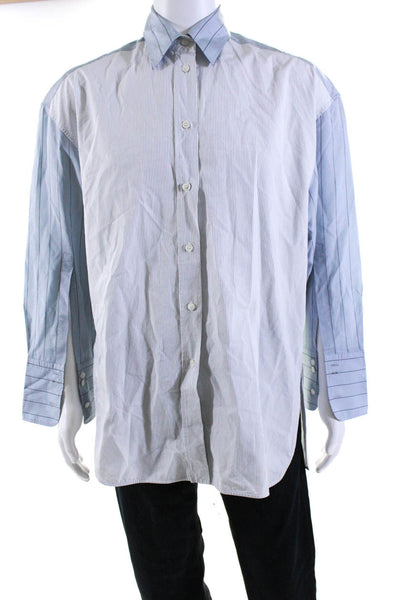 Stella McCartney Mens White Cotton Striped Long Sleeve Dress Shirt Size 42