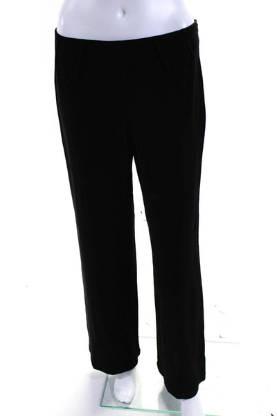 Maglia Womens Mid Rise Pleated Waist Flared Leg Dress Trousers Black Size 10