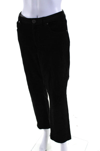 Elie Tahari Womens Cotton Corduroy Low-Rise Straight Leg Pants Black Size 8