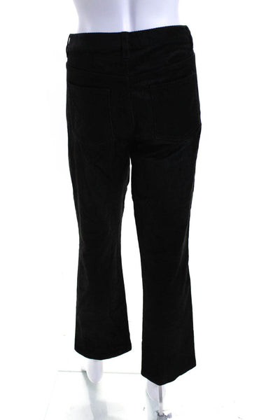 Elie Tahari Womens Cotton Corduroy Low-Rise Straight Leg Pants Black Size 8