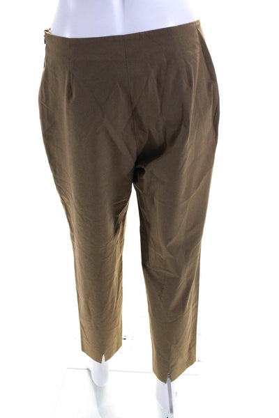 Piazza Sempione Womens Cotton Flat Front Mid Rise Audrey Pants Brown Size 44