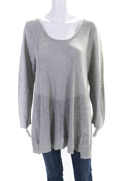 Eileen Fisher Women's V-Neck Long Sleeves Pullover Sweater Gray Size XL