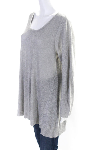 Eileen Fisher Women's V-Neck Long Sleeves Pullover Sweater Gray Size XL