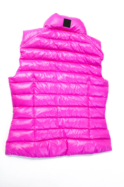 SAM New York Childrens Girls Full Zip Puffer Vest Hot Pink Black Size 8