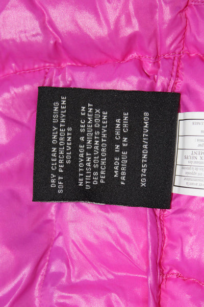 SAM New York Childrens Girls Full Zip Puffer Vest Hot Pink Black Size 8