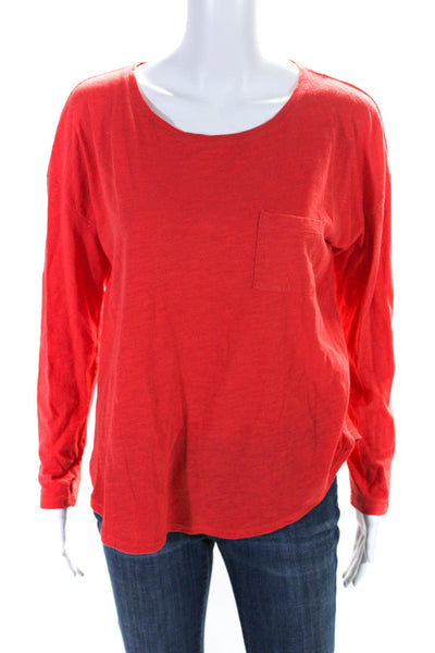 Michael Michael Kors Womens Cotton Long Sleeve Blouse Red Size L