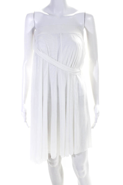 Carmen Marc Valvo Womens Mesh Coverup Skirt White Size M