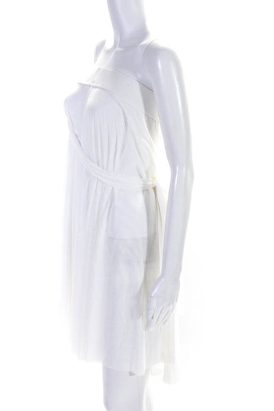 Carmen Marc Valvo Womens Mesh Coverup Skirt White Size M