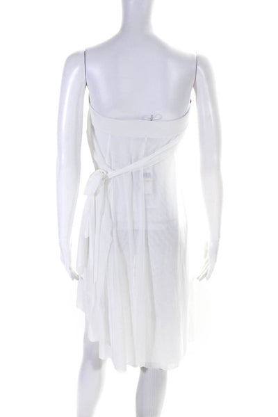 Carmen Marc Valvo Womens Mesh Coverup Skirt White Size M