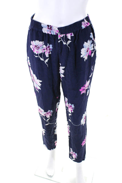 Joie Women's Elastic Waist Flat Front Straight Leg Floral Pant Size XS