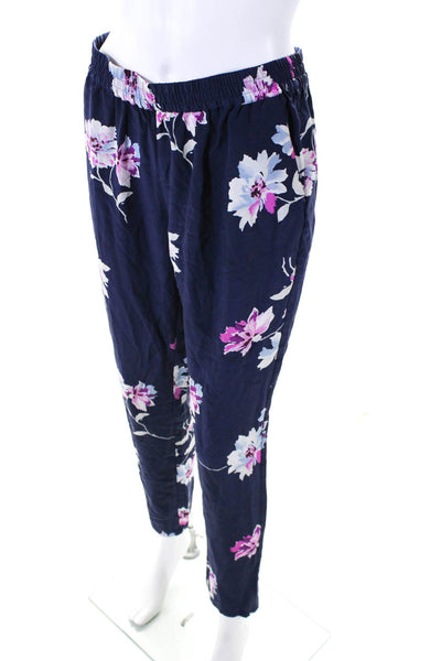 Joie Women's Elastic Waist Flat Front Straight Leg Floral Pant Size XS