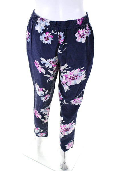 Joie Women's Elastic Waist Flat Front Straight Leg Floral Pant Size XS