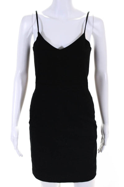 Joie Womens Cotton V Neck Spaghetti Strap Lined Mini Dress Black Size XS