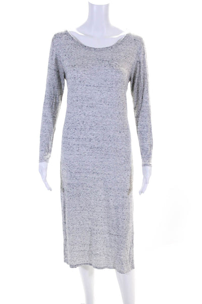 Cloth & Stone Womens Long Sleeve Spotted Print Double Slit Dress Gray Size PS