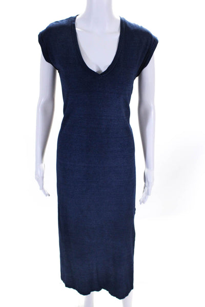 Cloth & Stone Womens Cotton V Neck Sleeveless T shirt Dress Blue Size XS