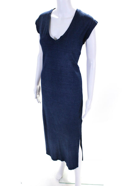 Cloth & Stone Womens Cotton V Neck Sleeveless T shirt Dress Blue Size XS