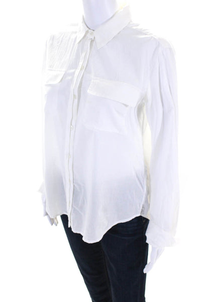 Joie Womens Cotton Long Sleeve Collared Button Down Shirt White Size XS