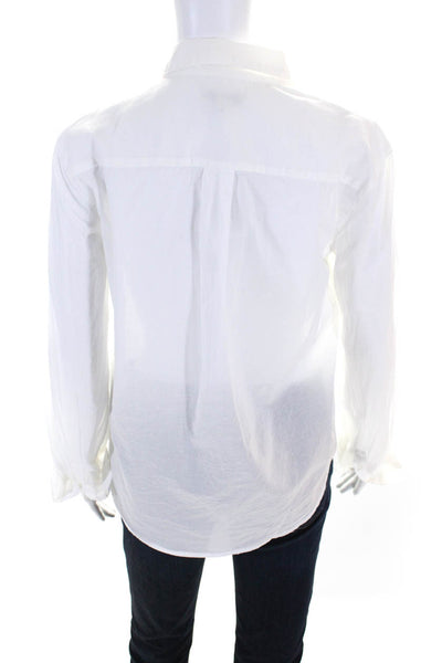 Joie Womens Cotton Long Sleeve Collared Button Down Shirt White Size XS