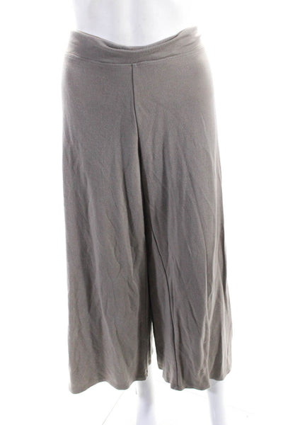 Eileen Fisher Women's Pull-On Flat Front Wide Leg Casual Pant Taupe Size XL