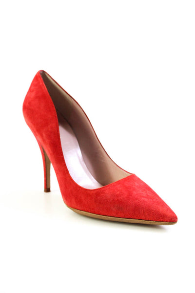 Kate Spade New York Womens Bright Red Suede Pointed Toe Pumps Shoes Size 7B