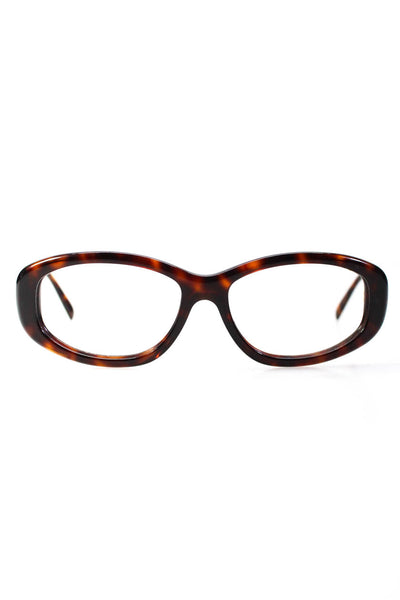 Chopard Womens M C539 Side Heart Oval Eyeglass Frames Brown Plastic