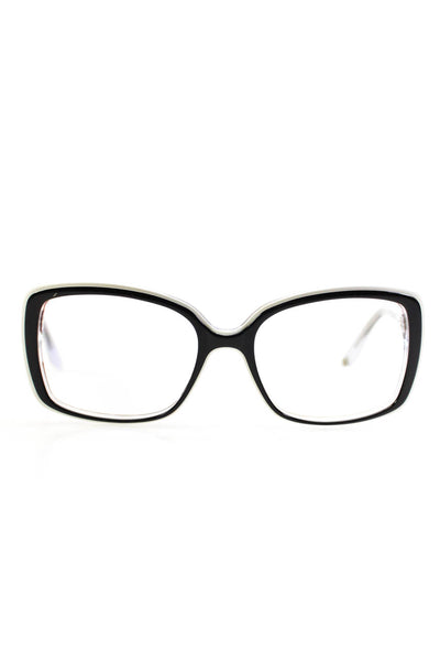 Mugler Womens TR 2020 Square Eyeglass Frames Black White Plastic