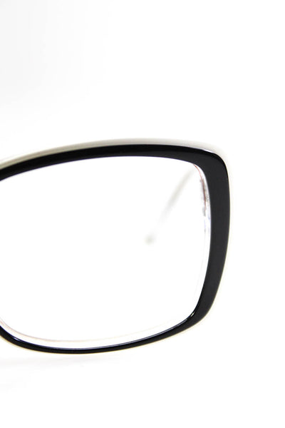 Mugler Womens TR 2020 Square Eyeglass Frames Black White Plastic