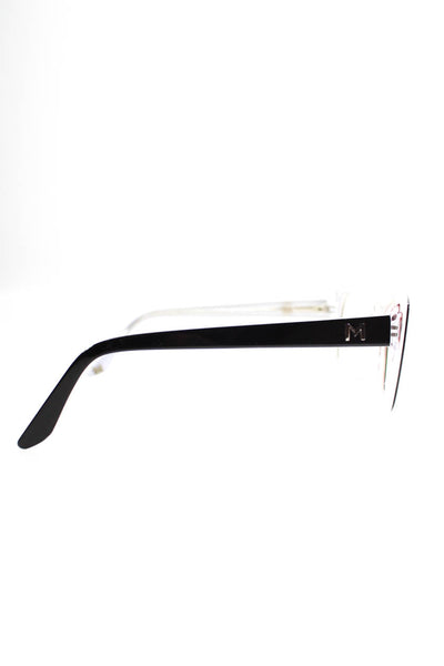 Mugler Womens TR 2020 Square Eyeglass Frames Black White Plastic