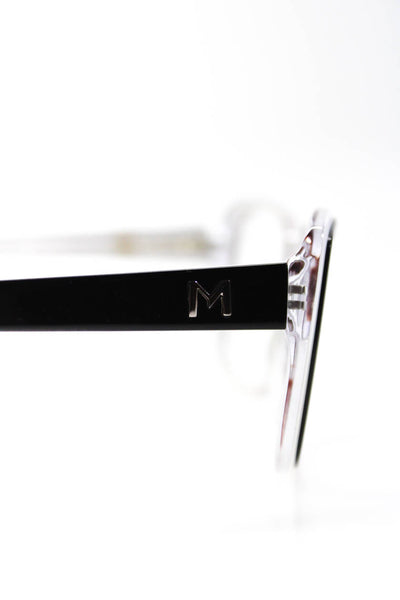 Mugler Womens TR 2020 Square Eyeglass Frames Black White Plastic