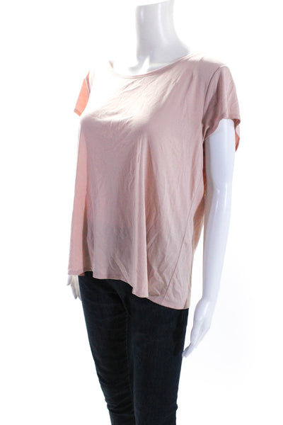 Eileen Fisher Women's Round Neck Short Sleeves Basic T-Shirt Pink Size XL